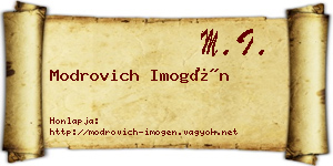 Modrovich Imogén névjegykártya
